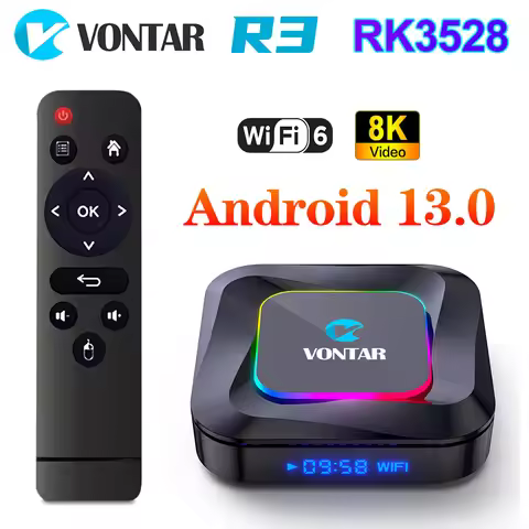 Wholesale VONTAR R3 Android 13.0 Smart TV Box Rockchip RK3528 4G 32G 64G 128G Support 8K Video BT5.0