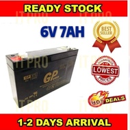 PRO🏠Autogate UPS GPower 6V 7Ah Rechargeable Sealed Lead Acid Battery