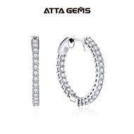 1.9mm/2.9mm D Color Synthetic Moissanite Hoop Earrings25mm/35Millimeter Diameter E012