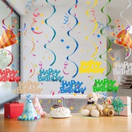 Happy Birthday Spiral Decoration Garland Happy Birthday Scene Decoration Decoration Props