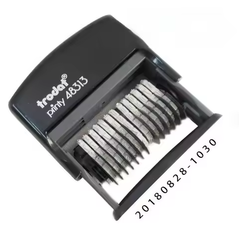 13-DIGIT number file code stamp custom-printed press-back-ink automatic ink out name signature stamp