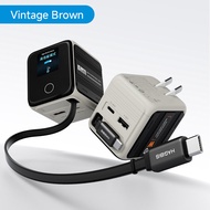 Hagibis | Hagibis Retractable USB C Charger Foldable Plug 70W GaN Wall Charger With LED Display Fast