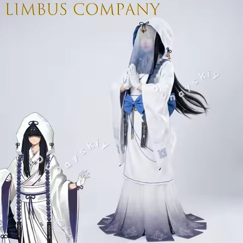 Anime Limbus Company Women White Kimono Style Araya The Celestial Comet Cosplay Costume Black Star F