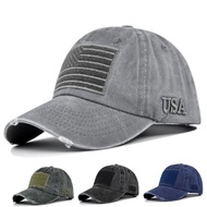 Vintage USA Cotton Baseball Cap Velcro Women Men Sports Outdoor Casual Sun Hat