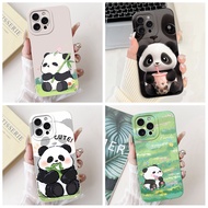 Creative Pandas Drink Milk Tea Bamboo Cute Cartoon Phone Case Compatible For IPhone 15 14 13 11 7Plu