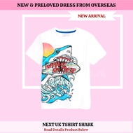 [3YEARS]🔥NEW ARRIVAL🔥NEXT UK TSHIRT WHITE SHARK BOY BABY KIDS BOYS