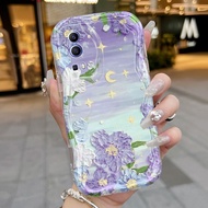HP VIVO Y72 5G Y52 5G Y75s 5G Phone Case Moon Flower Pattern Phone Case New Double Soft Case Silicon