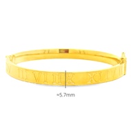 Top Cash Jewellery 916 Gold Polished Oval Roman Bangle