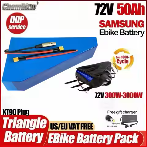 72v 3000w Electric bicycle cham rider 40ah 30ah 50ah 60ah Triangular Battery ebike Lithium Battery 7