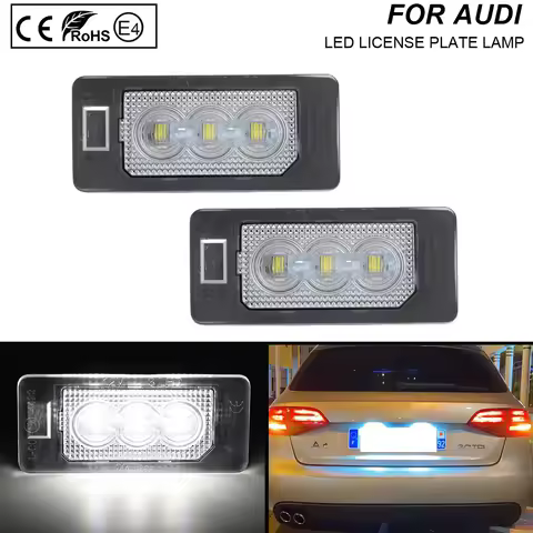 For Audi A4 B8 A3 A6 C7 Q3 Q5 TT Number Plate LED Lamps No Error 2PCS Second Generation Built-in Can
