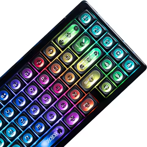 XVX Black See Through Keycaps Cats eye MAX Profile Dye-Sub PBT Keycap Set 136-Key