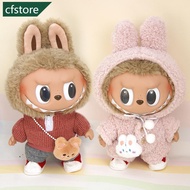 CFSTORE (No Doll) For 37cm Labubu Doll Sweater Hat Cartoon Plush Doll Replacement Outfit Playing Hou