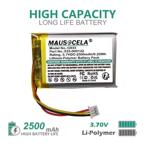 2500mAh Wireless Headset Battery For Logitech:533-000132,G933,G533,G935,G635,G633,--2500mAh/9.25Wh--