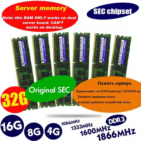 original 8GB DDR3 1333MHz 1600Mhz 1866Mhz 8G 1333 1600 1866 REG ECC server memory RAM 16gb 16g 32gb 