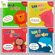 Sách Ehon Cho Bé 0 1 2 3 Tuổi - Bạn Là Ai Vậy Màu Gì Ở Đâu Ăn Gì - Bộ Sách Ehon Nhật Bản (4 Tập)