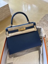 Hermes Kelly 28 deep blue ghw Epsom 深藍金扣