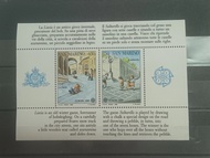 1989 聖馬力諾歐洲保險/郵政聯盟郵票小全張Mnh(U$27.5)