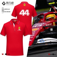 Polo Ferrari F1 Team  Short Sleeve Polo Shirt Hamilton 44 Leclerc 16 Racing Fan Commemorative Polo s
