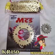 415-KR150 Set Racing Sprocket Chain Gold KR150