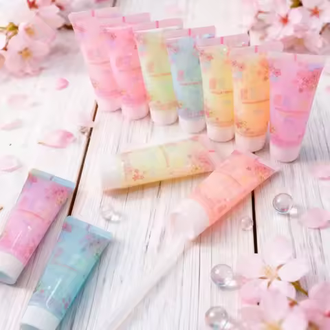 9pcs 50g Sakura Cream Glue Crystal Clear Glitter Color for Diy Handmade Mobile Phone Case Guka Jewel