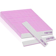 25pcs Nail Files 150 Grit, BLESWIN 150/150 Grit Nail Files, Jumbo Nail Files for Acrylic Nail, Nail 