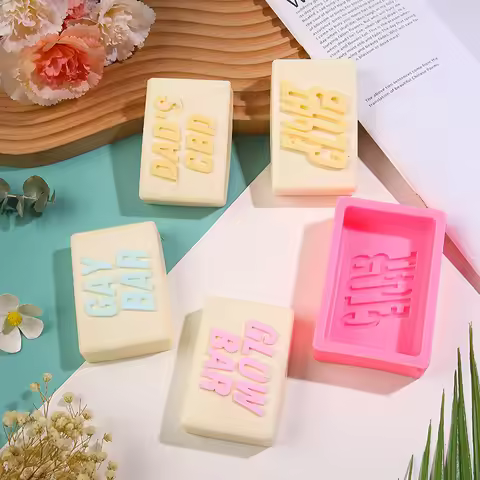 Fight Club Letters Soap Silicone Mold Rectangle Bath Bomb Lotion Bar Making Supplies Mould Cake Loaf