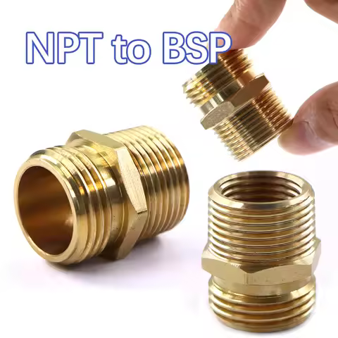 3/4" NPT to BSP Brass Hexagon Head Adapter Male Thread Garden Watering Fitting Connect Repair Copper
