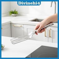 <divinehi4> Grill Tongs Stainless Steel 1PC Serving Tool Heat Resistant Fish Gripper Pizza Clip for 