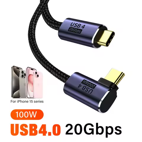 USB4.0 20Gbps Thunderbolt 3 USB C to C Cable PD 100W 5A Fast Charging USB Type C 8K@60Hz Cable For i