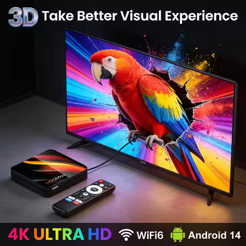 H96 MAX H313 Smart Android 14 TV Box 2026 4K 100M Dual WiFi6 BT5.0 Voice Control Global Streaming Me