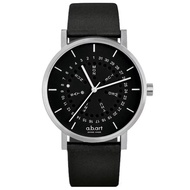 a.b.art  O系列經典日期星期圓盤跳點腕錶-黑 O502