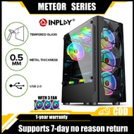 INPLAY PC Case Gaming Computer Case ATX Desktop Case With Tempered Glass METEOR 03 black/white