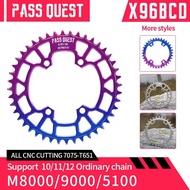 PASS QUEST-Off-Standard 96BCD Chainring for MTB Bike, Narrow Wide Chainwheel, Round, Two-Color gradi