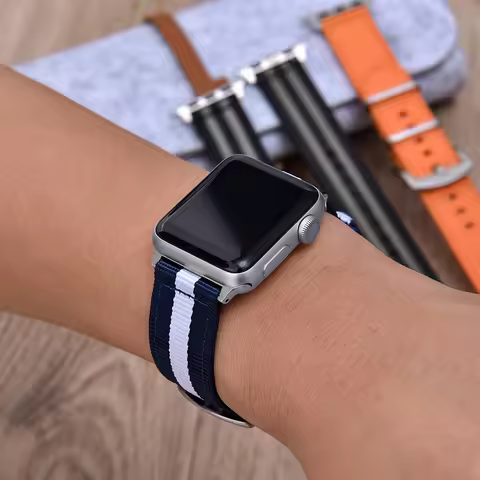 Premium Nylon Watch Band For Apple Watch Canvas Strap Compatible With Series 3 to Ultra 2 49mm 44mm 