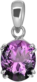 Amethyst Weight 6.25 Ratti / 5.50 Carat Amethyst Silver Plated Pendant Certified Natural Katela Gems