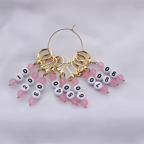 1 Set Knitting Stitch Markers 0~90 Number Acrylic Beads Crochet Stitch Marker for Sewing Accessories