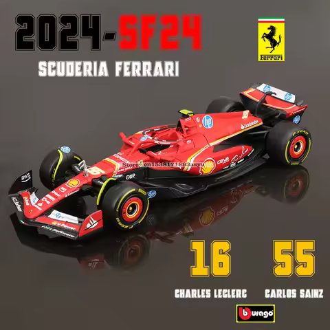 Bburago 1:43 f1 2024 Ferrari SF24 #16 lecler #55 sainz jr. legierung auto druckguss modell spielzeug