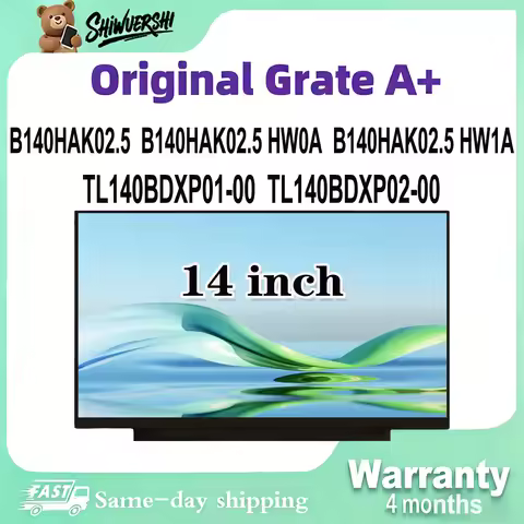 Original New A+ 14 inch Slim Laptop Lcd Screen Panel B140HAK02.5 B140HAK02.5 HW0A B140HAK02.5 HW1A T