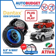 PERODUA Ativa Plug & Play Speaker DANTAX 6.5 inch 4-Way Spacer Socket Suara Kereta Plug And Play Sah