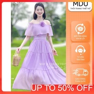 Lady Dress MDU2950 Off Shoulder Design, Exquisite Flower Applique from MDU K66-D1-5