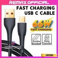 REMAX OFFICIAL Super VOOC Original 66W Fast Charging Tap C 6A USB Type A To Type C Data Cable Xiaomi Turbo Charger Wayar Android Kabel Tipe USBC Cas Fon Typec Charge LRRCC065