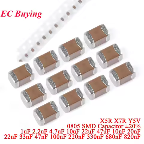 100Pcs/50pcs 0805 SMD Capacitor ±20% X5R X7R Y5V 1uF 2.2uF 4.7uF 10uF 22uF 47uF 10nF 20nF 22nF 33nF 