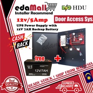 Door Access 12V/5A UPS Power Supply c/w Quality 12V7AH Backup Battery