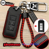CC 【 2buttons / 3buttons 】 Mitsubishi leather car key case For Mitsubishi Montero Xpander GLX Mirage