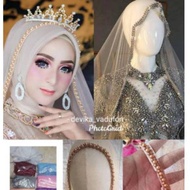 MUSLIM BRIDAL SLAYER PEARL VEIL 1 ROW PREMIUM Shawl Scarf
