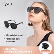 Cyxus Foldable Polarized Sunglasses Women Men UV400 Protection Fashion Glasses Square TR Frame 1019