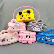 寵物小精靈精靈寶可夢Pokemon神奇寶貝口袋妖怪賣萌皮卡丘比卡超Pikachu POKÉMON黃色手袋生日禮物送禮Plush Cute毛公仔可愛毛絨手拎袋仔旅行分類整理袋雜物化妝品收納包包卡通內衣褲