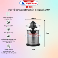 Máy Vắt Cam Sharp EJ-J130-ST - Công Suất 130w - Đầu Rót Trực Tiếp - Hàng Chính Hãng - Bảo Hành 12 Th