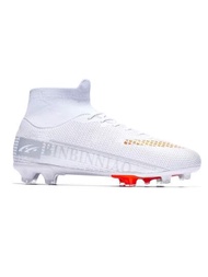 Zapatos de fútbol para exteriores AG blancos, adecuados para césped natural, zapatos de fútbol con suela antideslizante, zapatos de fútbol para jóvenes