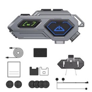 全城熱賣 - C8Pro IPX7防水雙人對講頭盔藍牙耳機 帶手電筒，規格：軟嘜